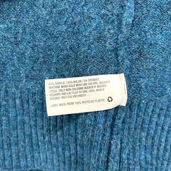 A New‎ Day Sweater womens Small Color Block Cardigan Open Front Pockets - Picture 9 of 14